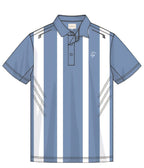 Men’s Premium Polo - Blue/ White Lines
