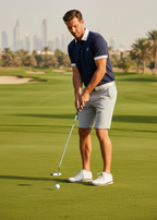Men’s Premium Polo - Navy/White