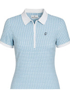 Ladies Zip Polo - Iced Blue