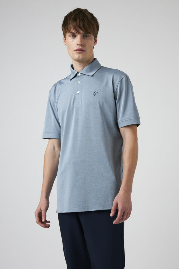 3 Button Polo Buttons Polo Blue Melange