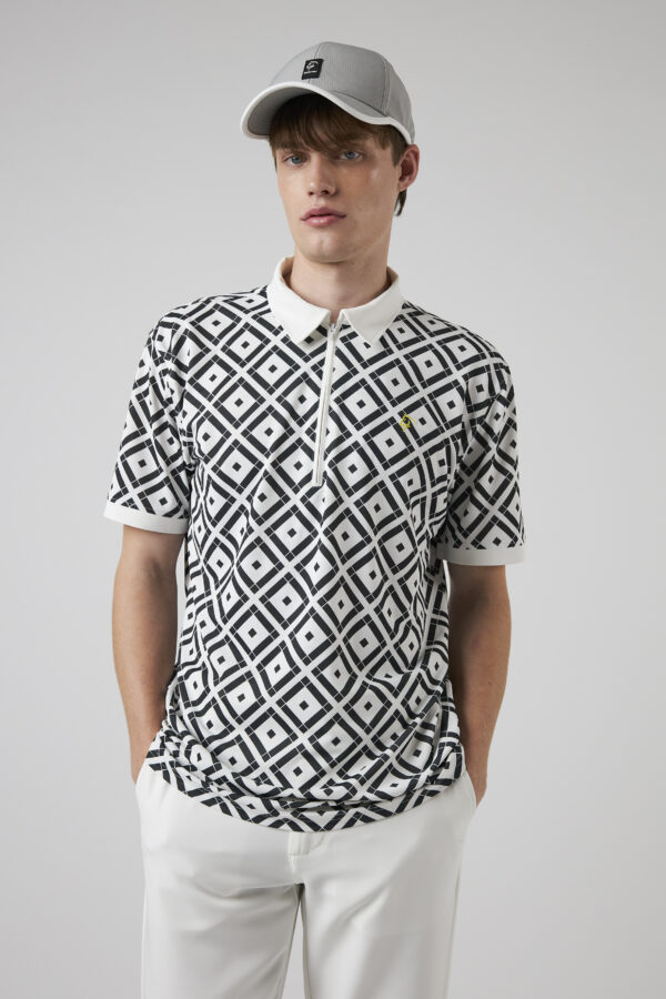 Zip Polo Square Pattern