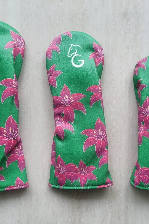 Head Covers - Green + Pink Floral