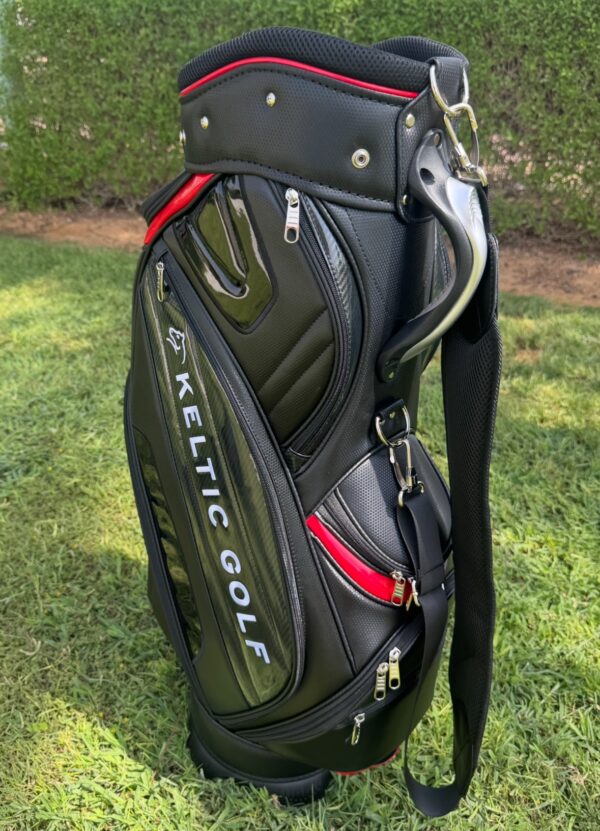 Golf Cart Bag - Black PU Leather