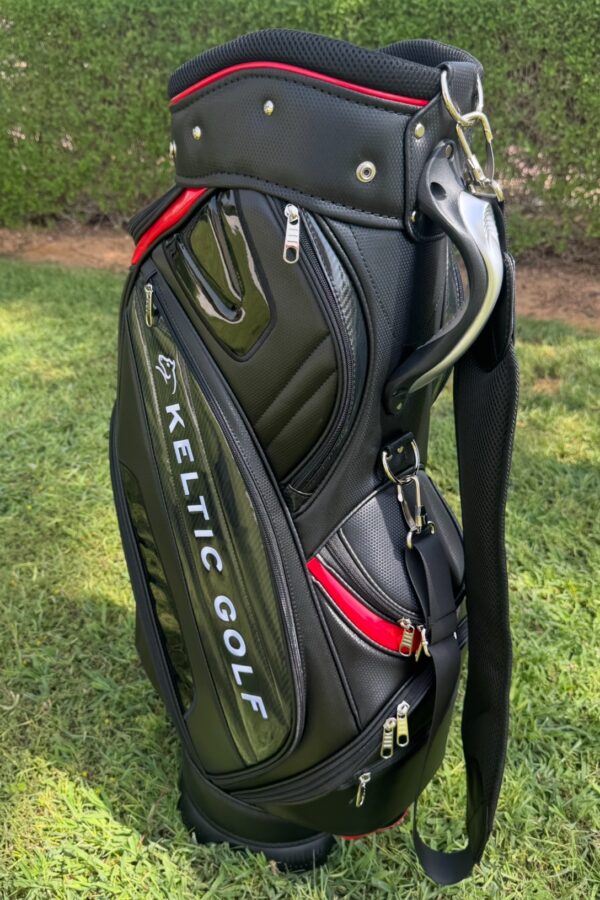 Golf Cart Bag - Black PU Leather